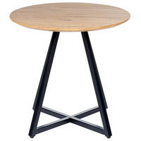 BEISTELLTISCH helles Holz/schwarz 50 cm Atoka - Hellbraun/Schwarz, Holzwerkstoff (50/30/46cm) - Beliani