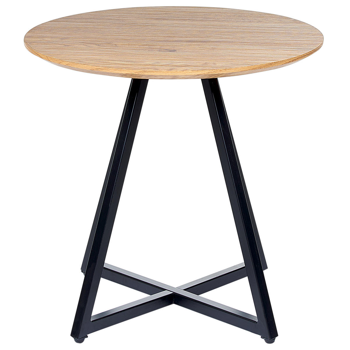BEISTELLTISCH helles Holz/schwarz 50 cm Atoka - Hellbraun/Schwarz, Holzwerkstoff (50/30/46cm) - Beliani