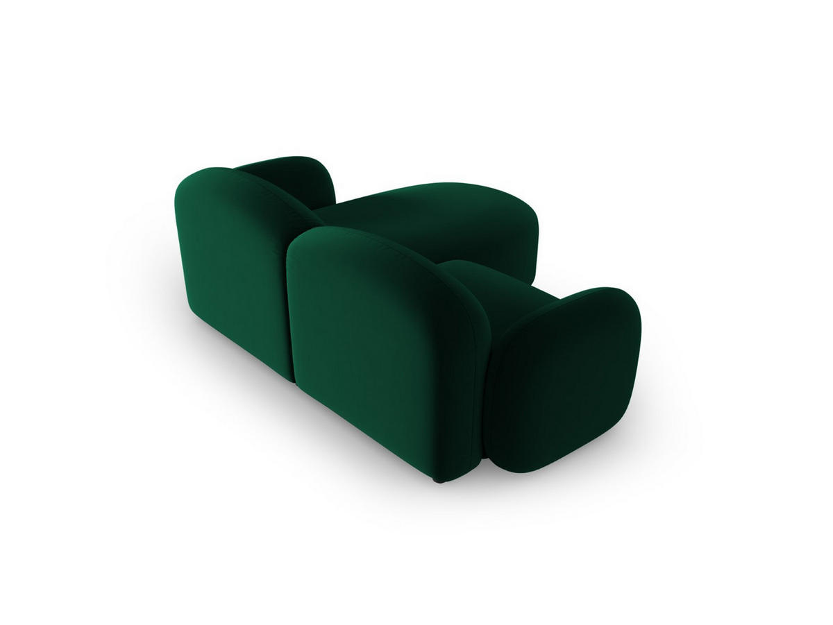 ECKSOFA links Blair aus Samt flaschengrün 3 Sitzplätze - Grün, Textil (155/194cm) - Micadoni