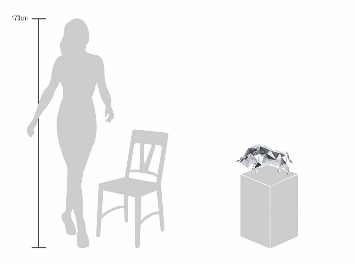 SKULPTUR Silber 51/26 cm - Silberfarben, Stein (2.4/26/23cm) - KUNSTLOFT