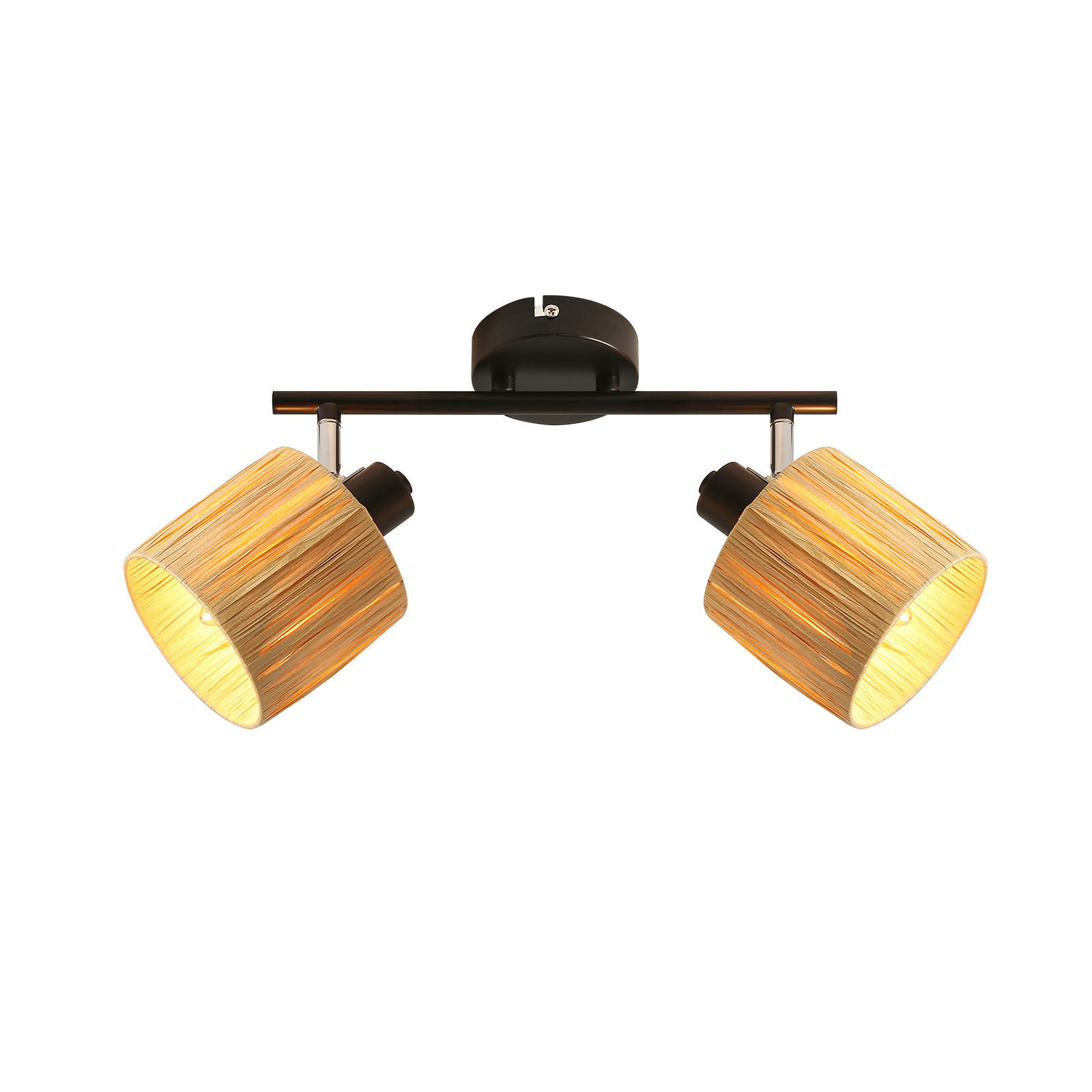 DECKENSTRAHLER Glostra 17.5/16.5/34.5 cm - Schwarz, Metall (34.5/17.5/16.5cm) - ZMH