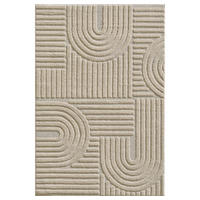 TEPPICH Hochflor Skandi-Boho Muster Polypropylen Wohnzimmer Beige Läufer 80x250 - Beige, Textil (80/250cm) - KADIMA DESIGN