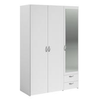 KLEIDERSCHRANK Daily 4 in Weiß 120 x 185 x 51 cm (BxHxT) – Kleiderschrank 3 türig mit Spiegel - Weiß, Holzwerkstoff (120/185/51cm)