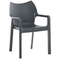 STUHL Doyle dunkelgrau - Grau, Kunststoff/Metall (57/84/53cm) - TPFGarden