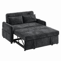 SCHLAFSOFA ausziehbar 129 x 163 cm Chenille Gray - Grau, Metall (76/81/129cm) - Meubliv