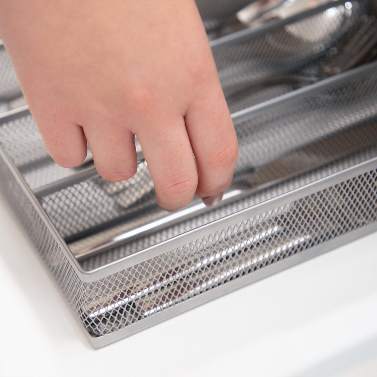 BESTECKKASTEN - Schwarz, Metall (28.6/5.08/40.6cm) - Relaxdays