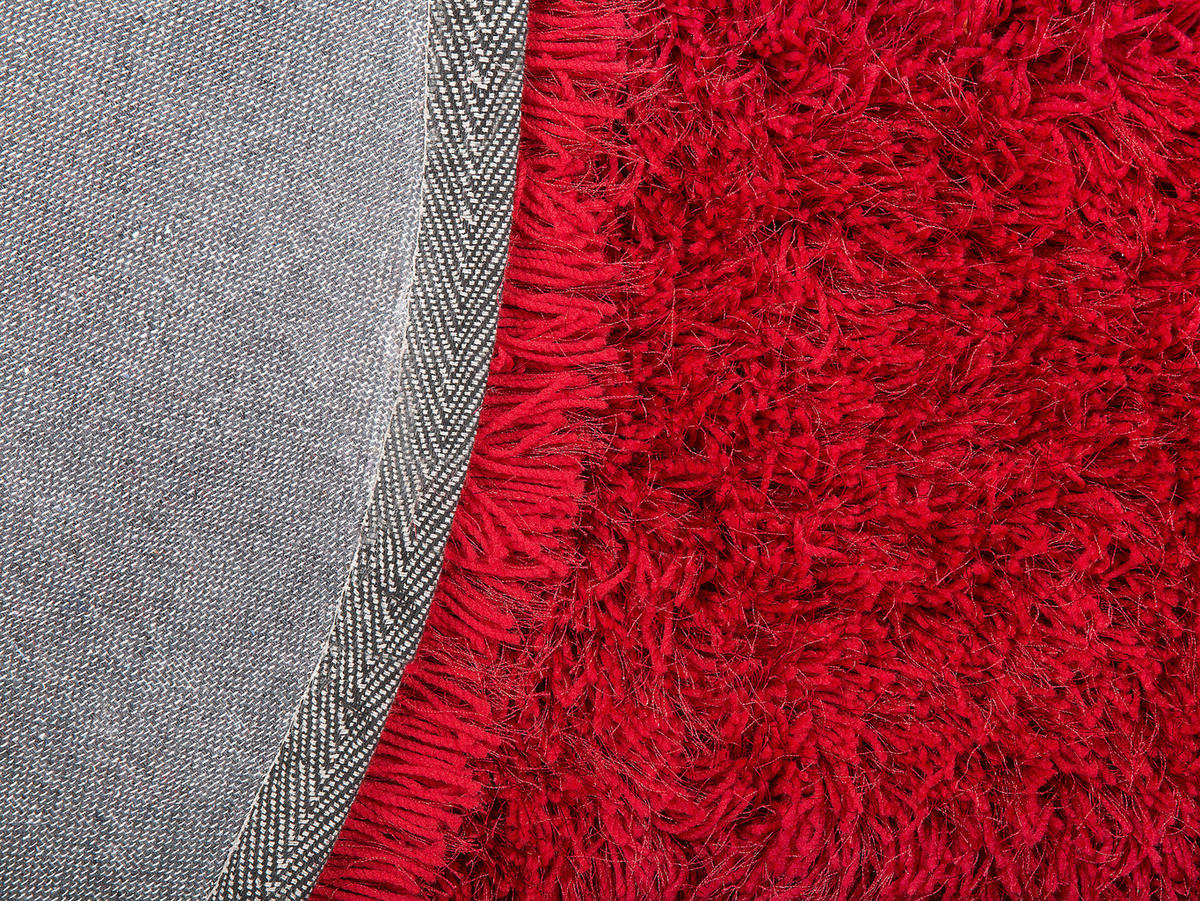 SHAGGY-TEPPICH Cide 140/140 cm - Rot, Kunststoff (140/140cm) - Beliani
