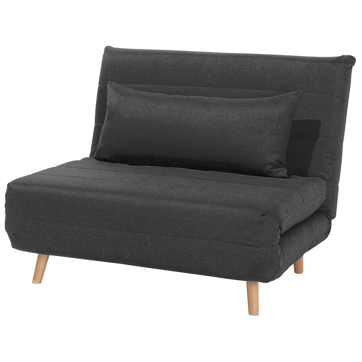 1-SITZER-SCHLAFSOFA Polyester Grau Setten - Dunkelgrau, Textil (104/82/190cm) - Beliani