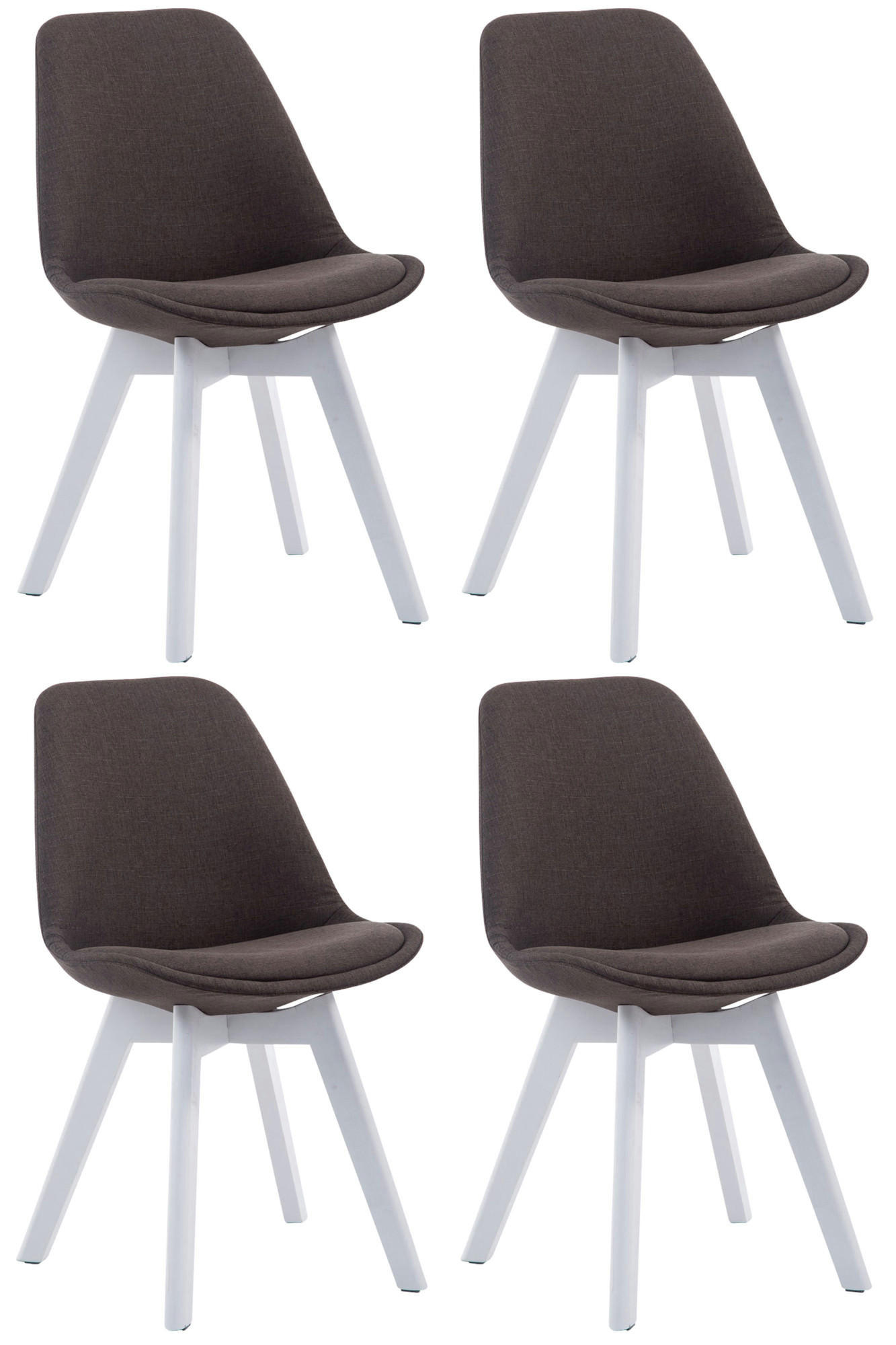 STUHL 4er Set Stoff dunkelgrau - Dunkelgrau/Weiß, Holz/Textil (48/84/55cm) - CLP