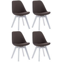 STUHL 4er Set Stoff dunkelgrau - Dunkelgrau/Weiß, Holz/Textil (48/84/55cm) - CLP