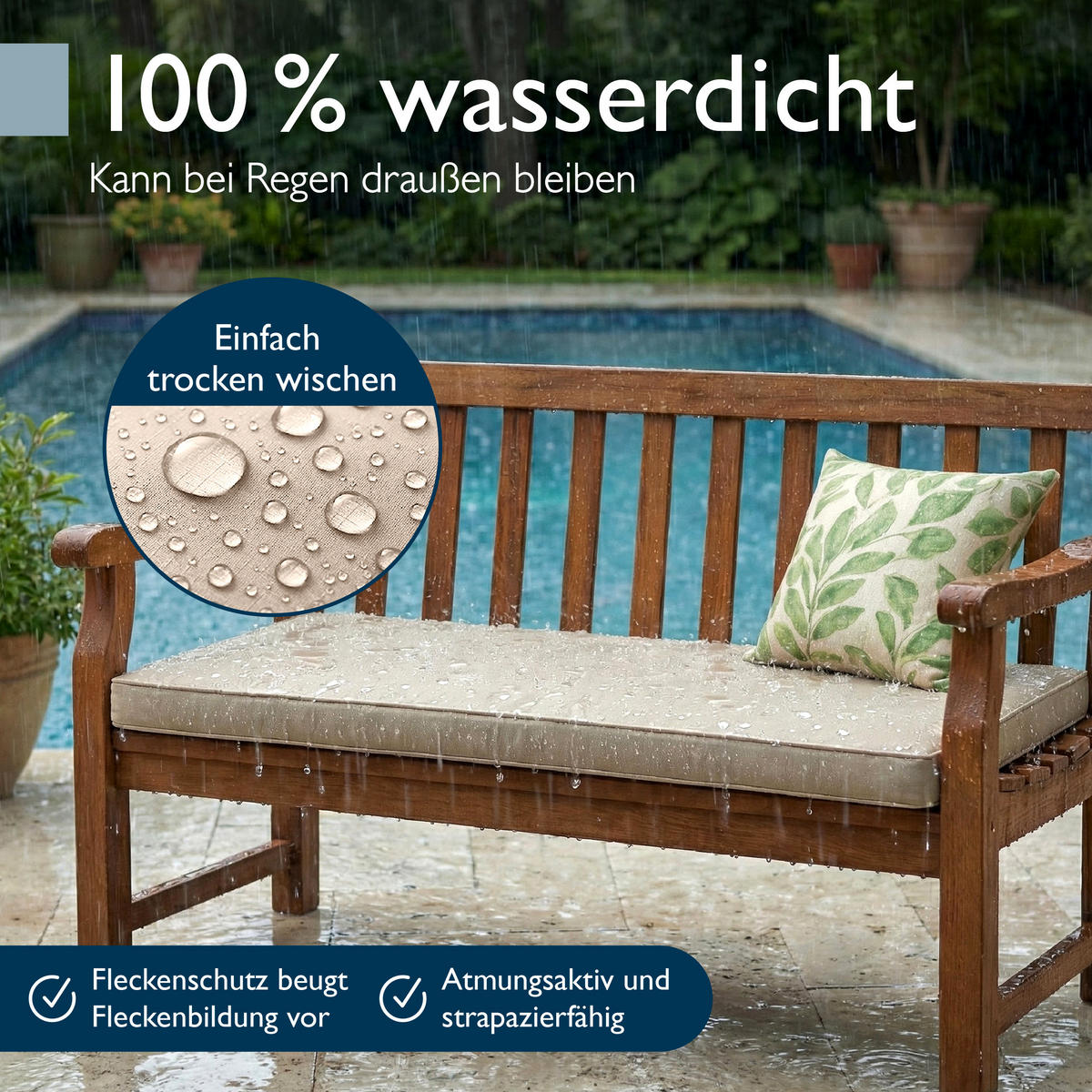 BANKAUFLAGE QD-BK 150x48x5cm Beige - Beige, Textil (48/150cm) - Beautissu 