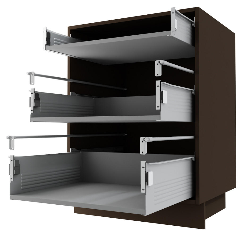 SCHUBLADENUNTERSCHRANK Kvantum D3M/60 60 / 50 / 82cm - Dunkelgrau/Creme, Holz/Holzwerkstoff (60/82/50cm) - Feldmann-Wohnen
