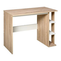 SCHREIBTISCH Eichefarben und Weiß mit 3 Regalfächern 100/44/74 cm - Beige, Holz (44/100/74cm) - PANGIVO