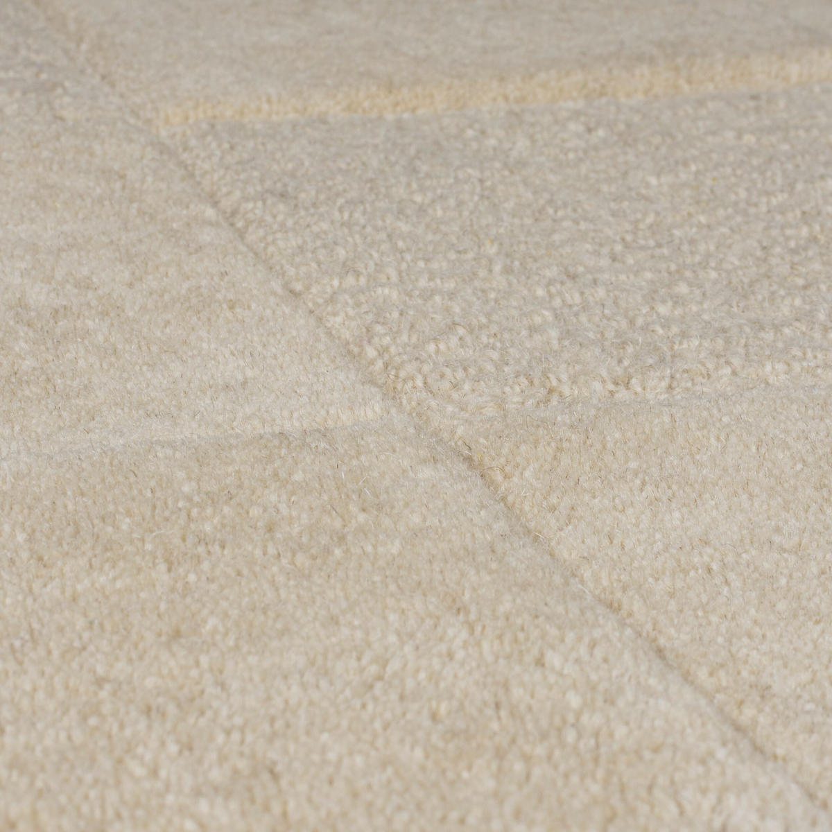 WOLLTEPPICH Schachbrett-Design, elegant, naturfarben DEBEN SETH, Beige-Braun 120x170 cm - Beige, Textil (120/170cm) - KADIMA DESIGN