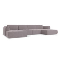 WOHNLANDSCHAFT Samt Stoff Violett - Lila/Flieder, Kunststoff/Textil (370/74/170cm) - Makamii