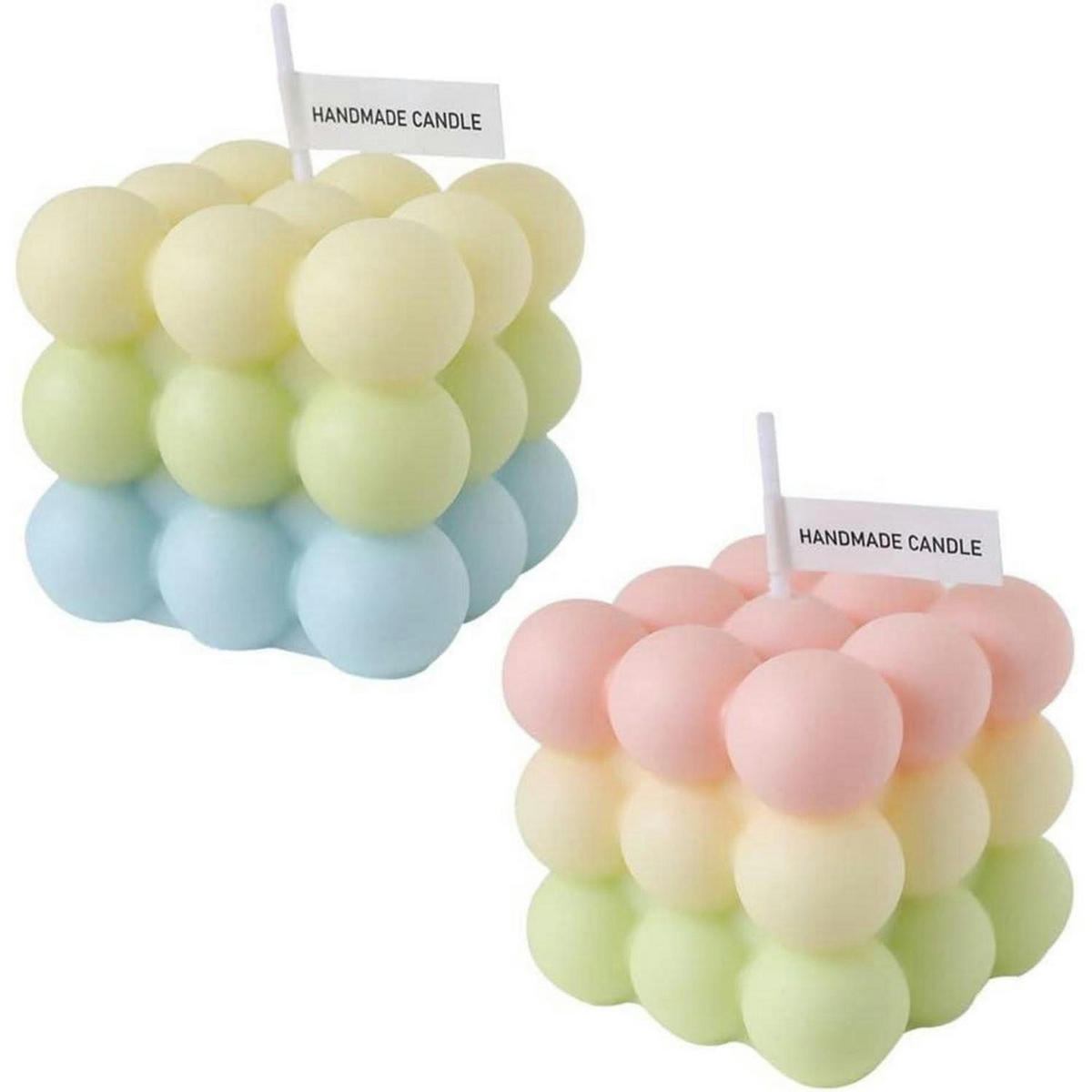 KERZENSET 2-teilig Bubble Candle Ombre Duftkerze Sojawachs - Multicolor, Paraffin (6cm)