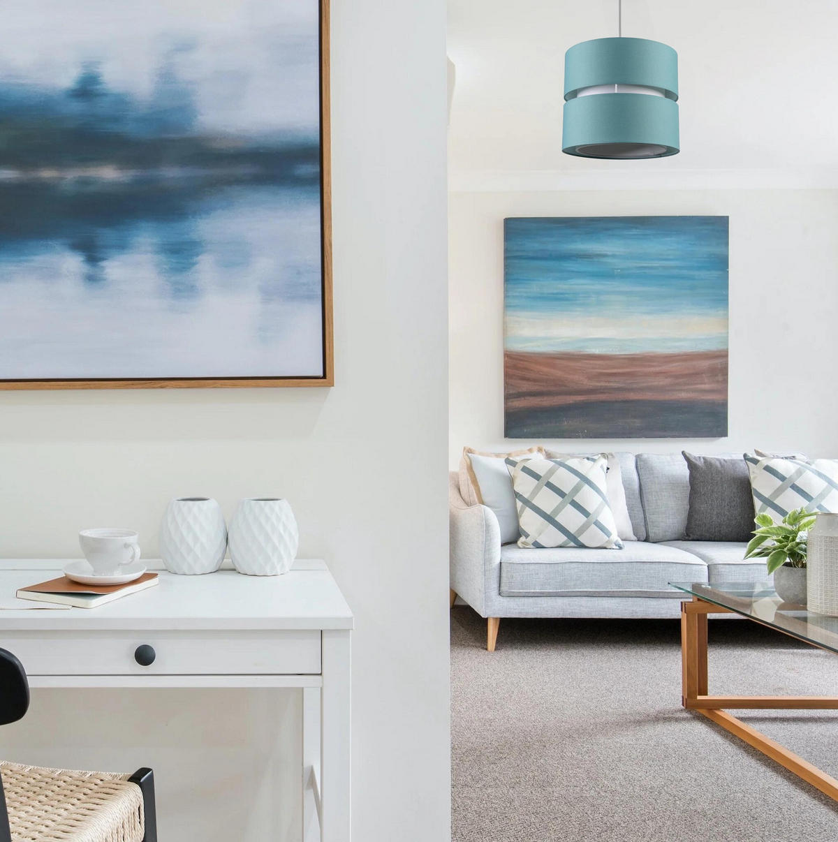 LAMPENSCHIRM Blaugrün 26cm - Türkis, Textil (26/26/22cm) - CGC Europe