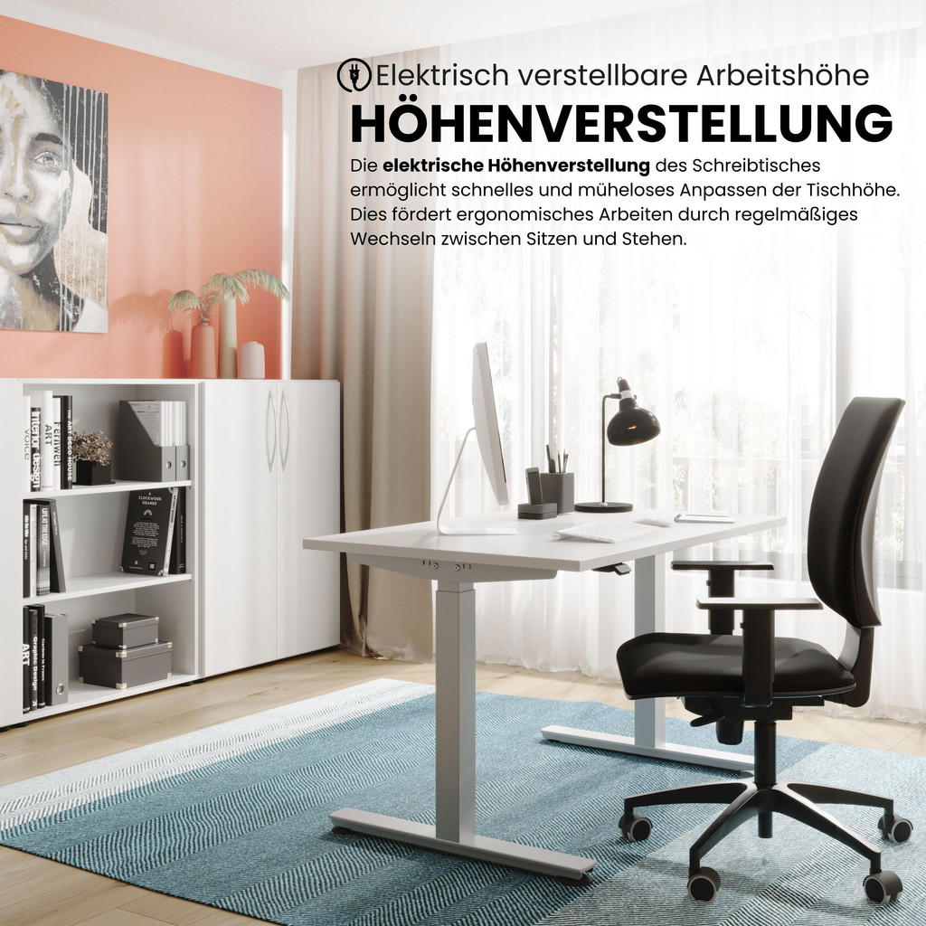 Thumbnail - bümö Schreibtisch, Ahorn, Silber, Holzwerkstoff, Nachbildung,Ahorn, Rechteckig, 200x74x100 cm, FSC Mix, Arbeitszimmer, S...