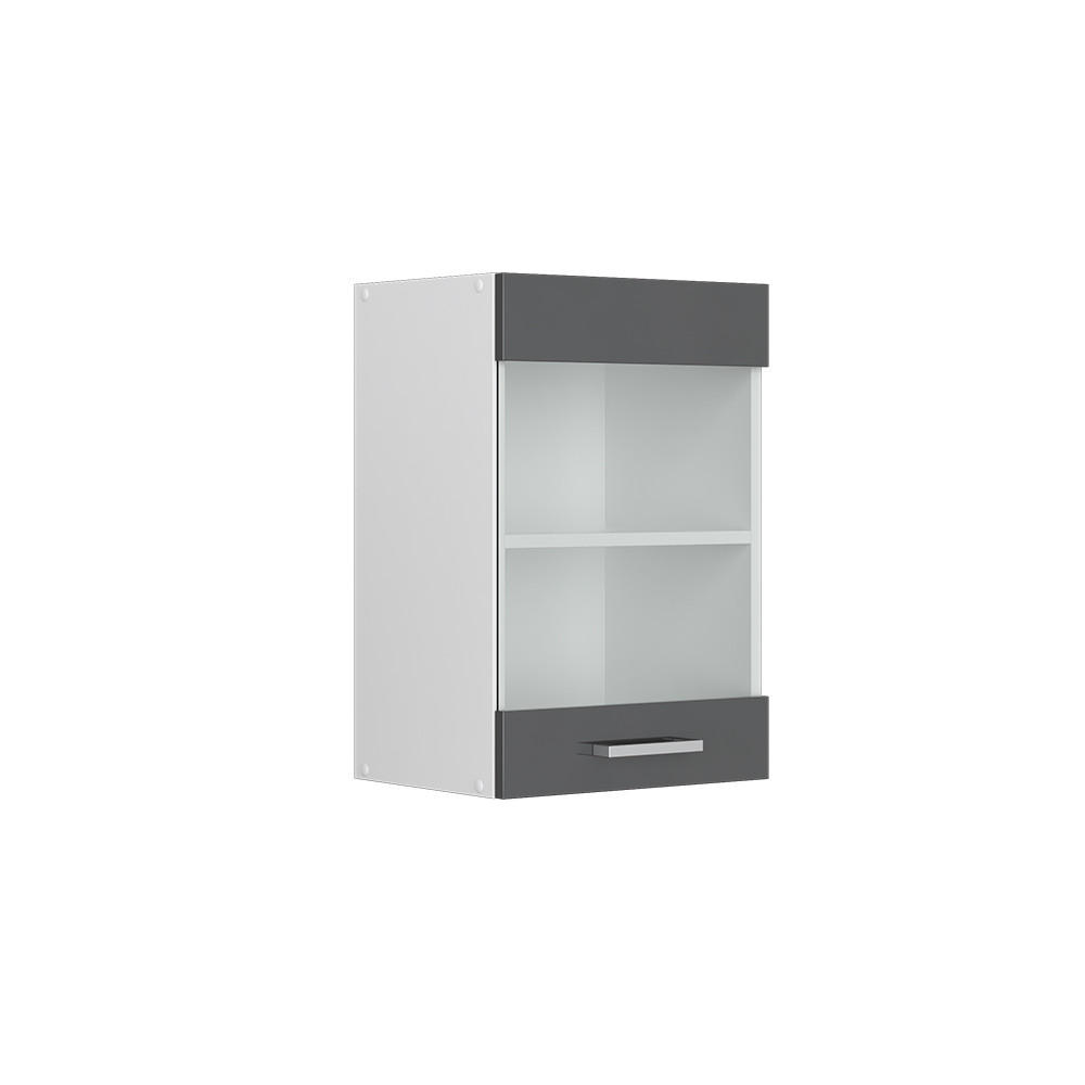 KÜCHENGLASSCHRANK R-Line Anthrazit Hochglanz 40 cm - Schwarz Hochglanz/Anthrazit, Holzwerkstoff (40/60/31cm) - Vicco
