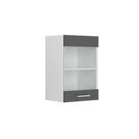 KÜCHENGLASSCHRANK R-Line Anthrazit Hochglanz 40 cm - Schwarz Hochglanz/Anthrazit, Holzwerkstoff (40/60/31cm) - Vicco