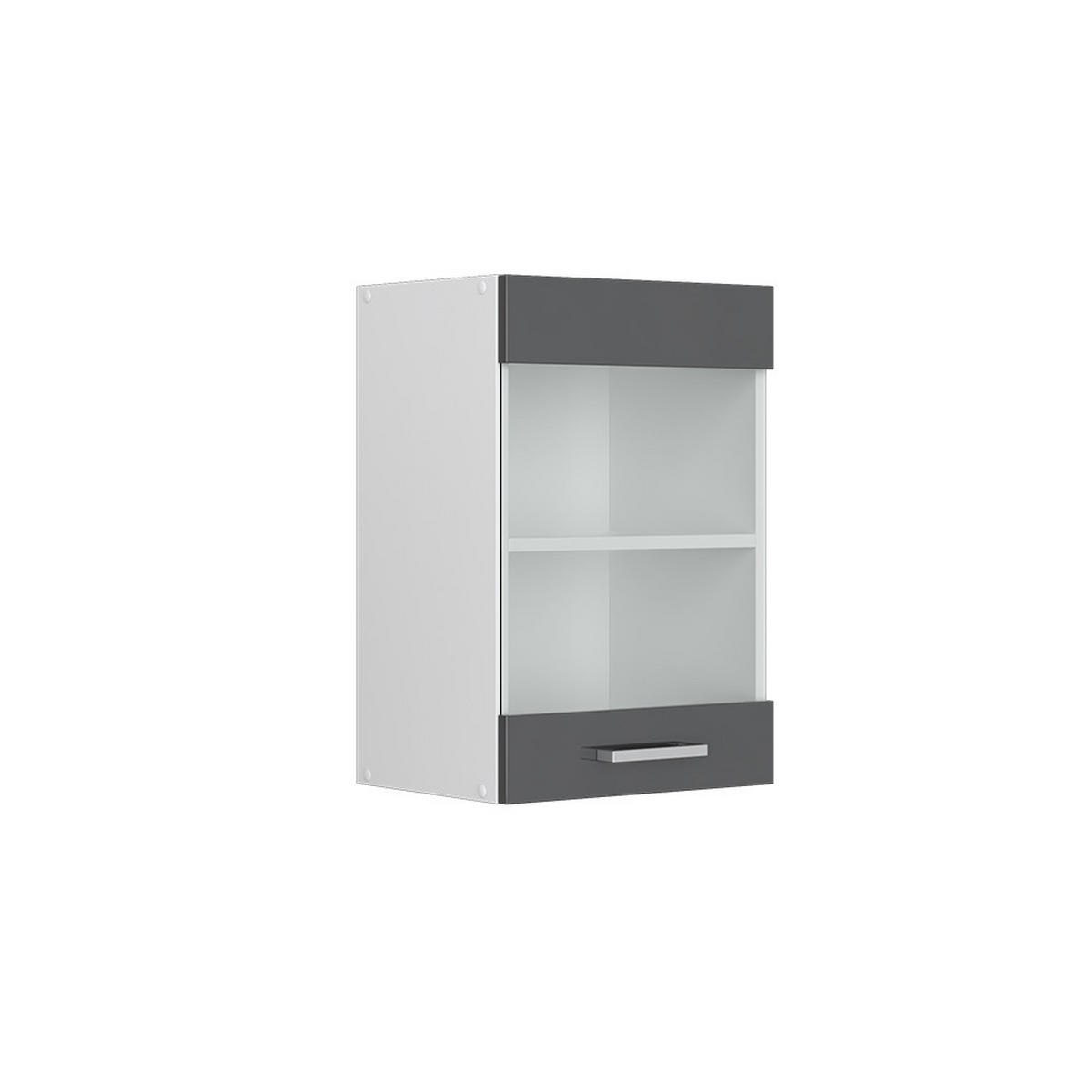 KÜCHENGLASSCHRANK R-Line Anthrazit Hochglanz 40 cm - Schwarz Hochglanz/Anthrazit, Holzwerkstoff (40/60/31cm) - Vicco