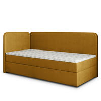 BOXBETT GINA 80x200 cm mit Matratze und Topper, H2+H3 - Gelb - Gelb, Holz (80/200cm) - MASSENO