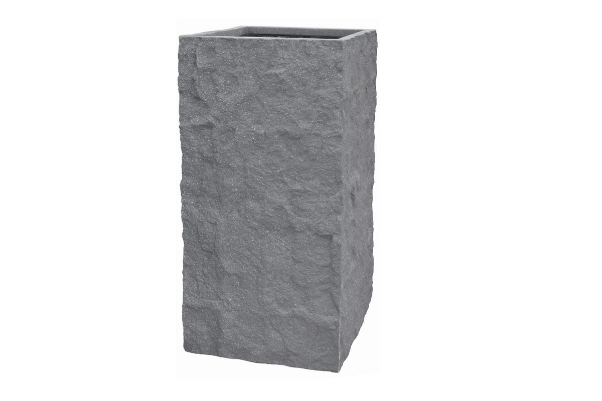 PFLANZKASTEN The Rock 36x72 cm, Grau, Fiberstone - Anthrazit, Kunststoff (36/72/36cm) - dasmöbelwerk