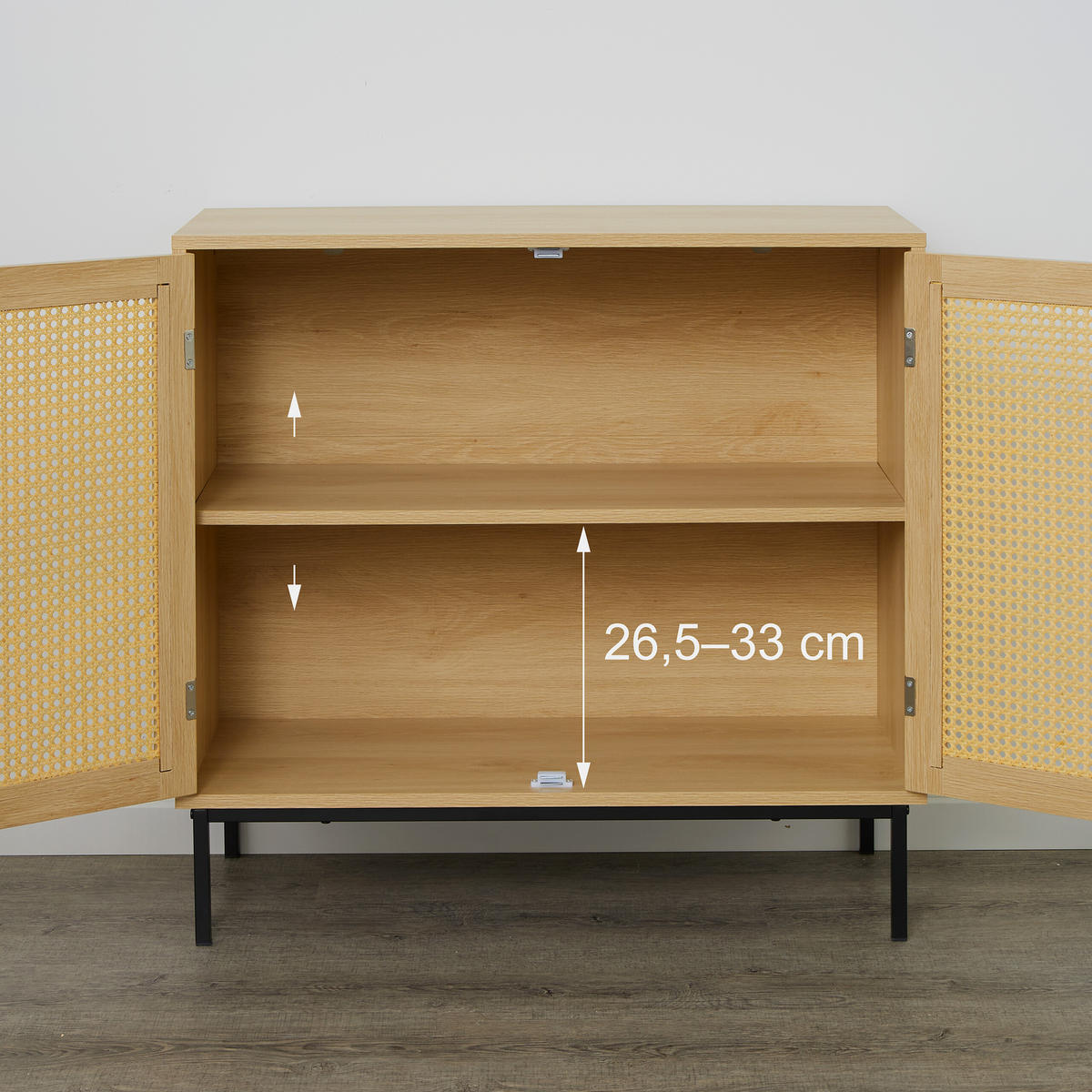 SIDEBOARD - Hellbraun, Holzwerkstoff/Kunststoff (80/76/35cm) - Relaxdays