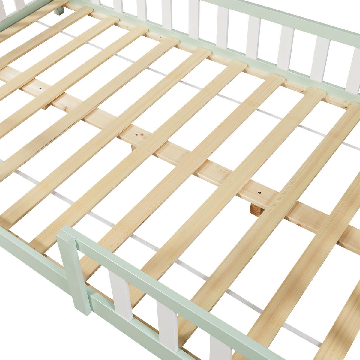 Weiß/Mintgrün, Holz (140/200cm) - [en.casa]