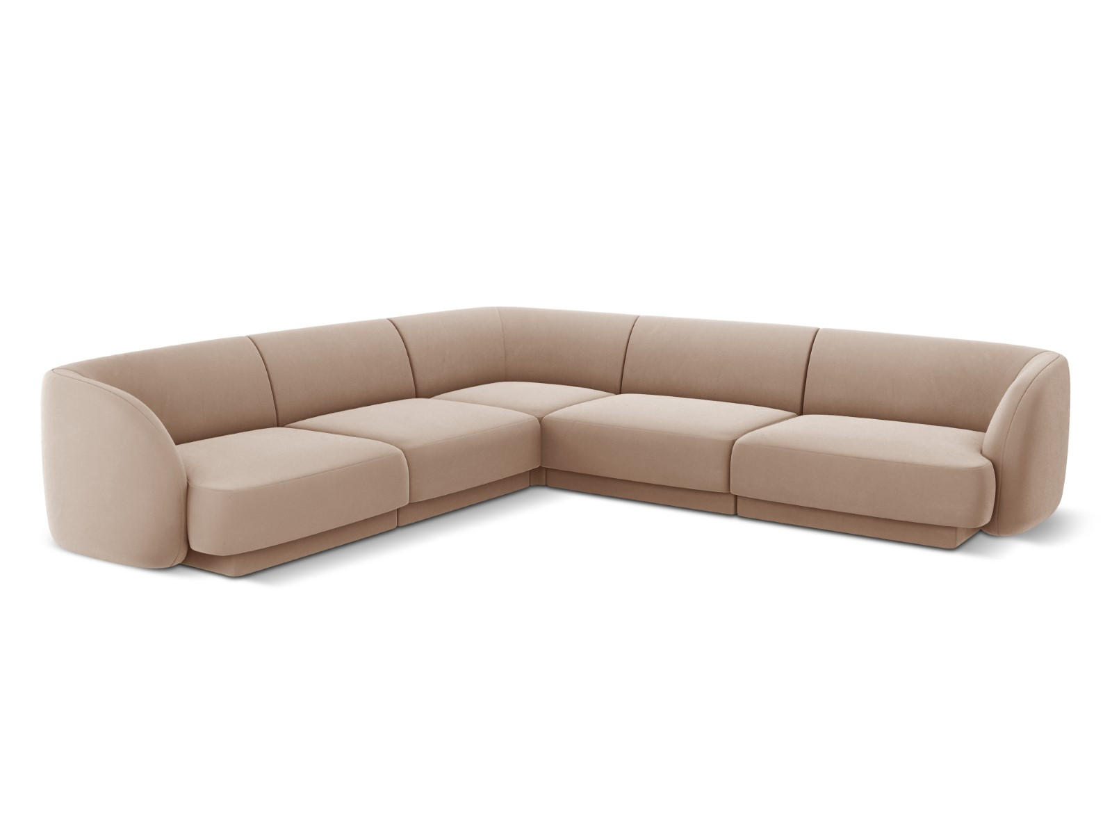WENDBARES-ECKSOFA Miley aus Samt cappuccino 5 Sitzplätze - Cappuccino, Textil (255/255cm) - Micadoni