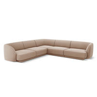 WENDBARES-ECKSOFA Miley aus Samt cappuccino 5 Sitzplätze - Cappuccino, Textil (255/255cm) - Micadoni