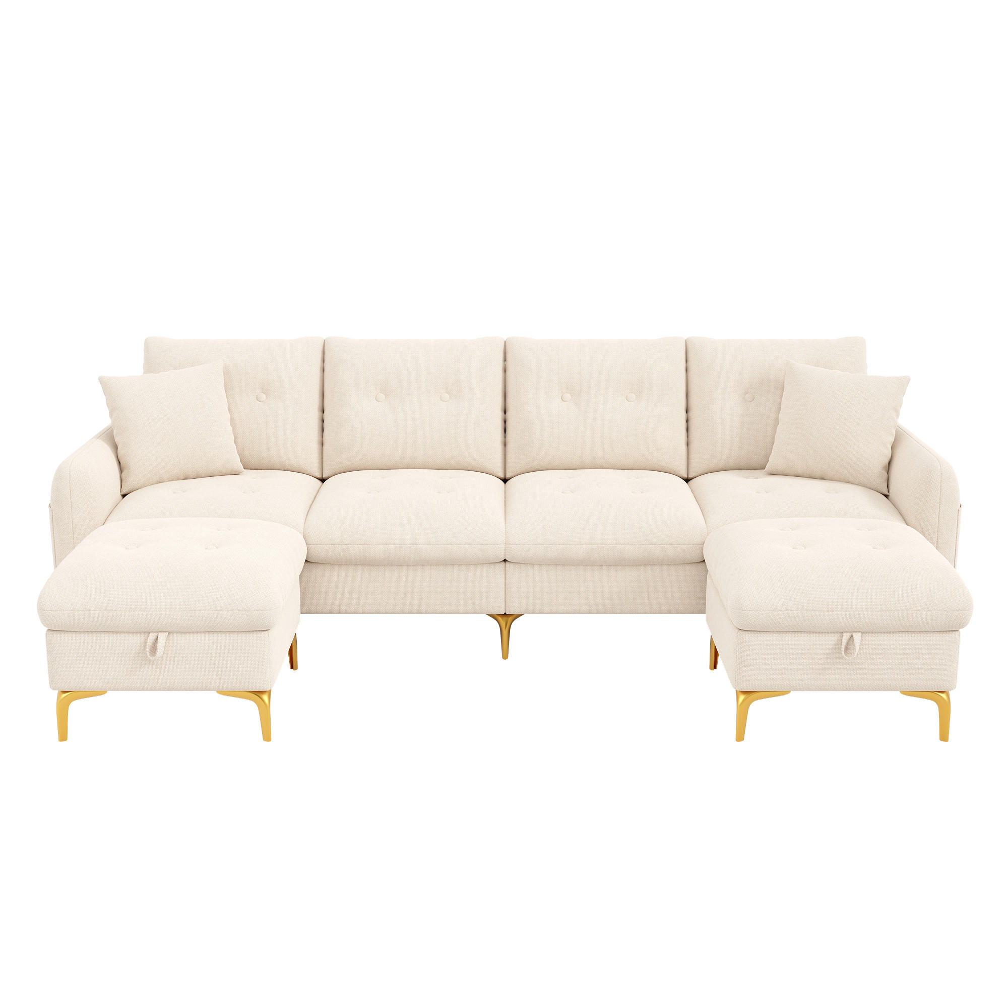 ComfortXL Wohnlandschaft Beige 263x85x137 cm