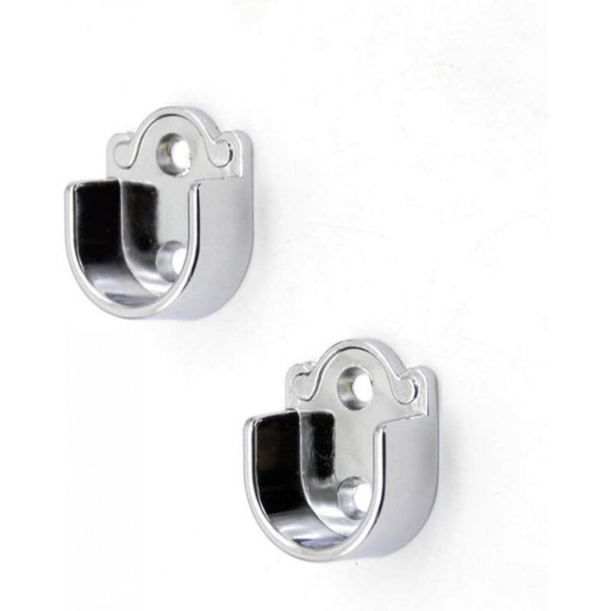STANGENHALTER 2er-Pack Zinklegierung Buchse für Schrankstange Duschvorhangstange - Grau, Metall (4/1/7cm) - MCBOSON