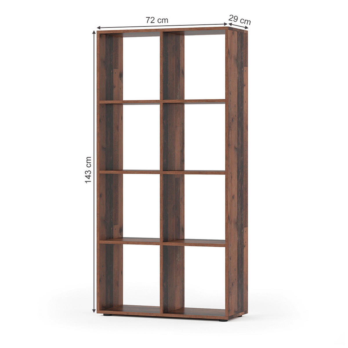 RAUMTEILER Scutum Antikholz 143 x 72 cm - Eichefarben, Holzwerkstoff (143/72/29cm) - Vicco