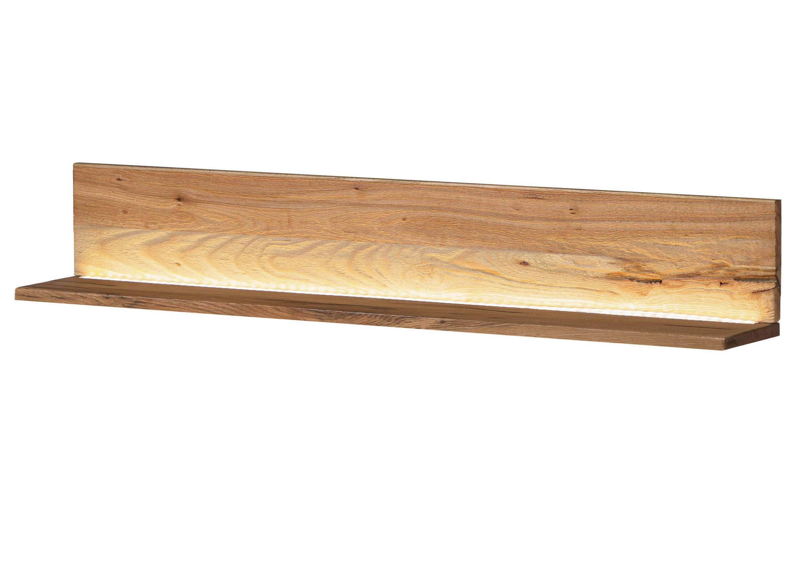 WANDREGAL Wild-/Zerreiche 115x17x19 natur geölt MONTREUX LUX #122 - Naturfarben, Holz (165/19/17cm) - Massivmoebel24