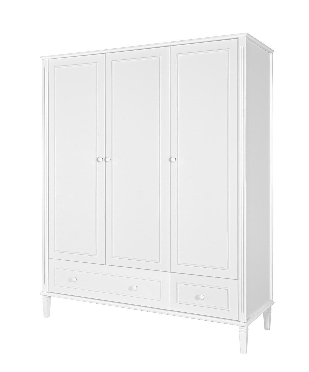 KINDERKLEIDERSCHRANK Bianka, 3-türig – ideal für das Kinderzimmer - Weiß, Holzwerkstoff (144/182.8/53cm) - RAUMHIRSCH FURNITURE