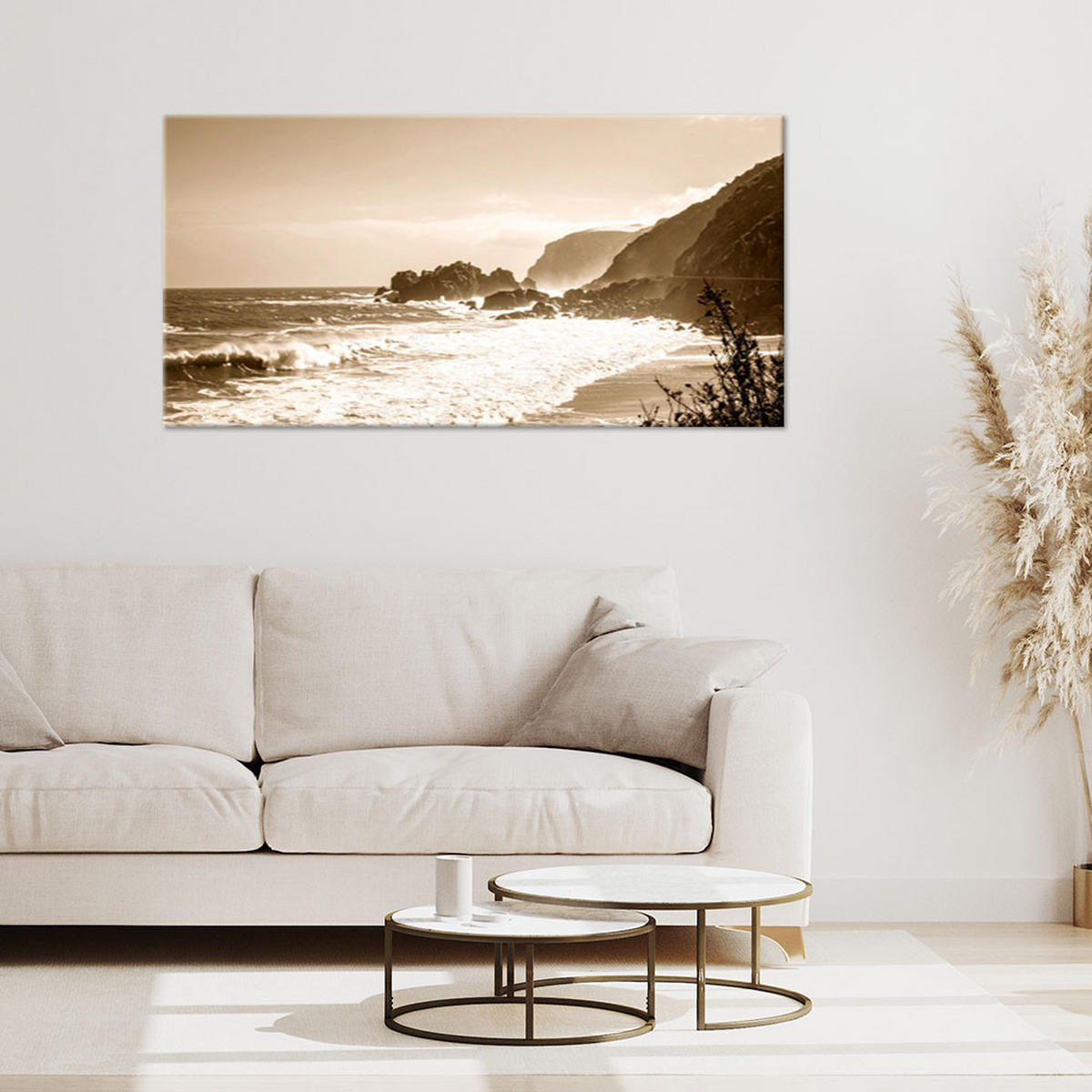 LEINWANDBILD Landschaften 120x60cm - Beige, Textil (120/60cm) - Feeby