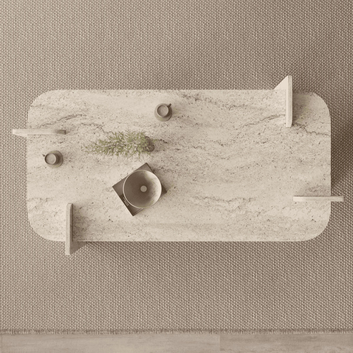 COUCHTISCH mit rechteckiger Tischplatte und abgerundeten Kanten 120/60/35 cm - Beige, Holzwerkstoff (120/60/35cm) - Calicosy