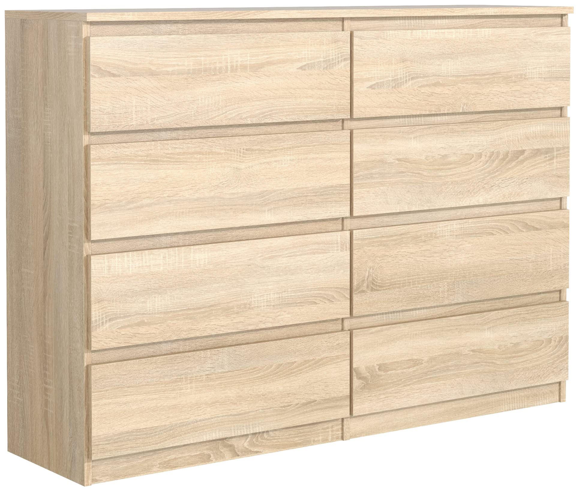 KOMMODE 120 Sonoma oak & Weiß 120x39x101,5 cm - Weiß Hochglanz/Sonoma Eiche, Holzwerkstoff (120/101.5/39cm) - Mobelsta