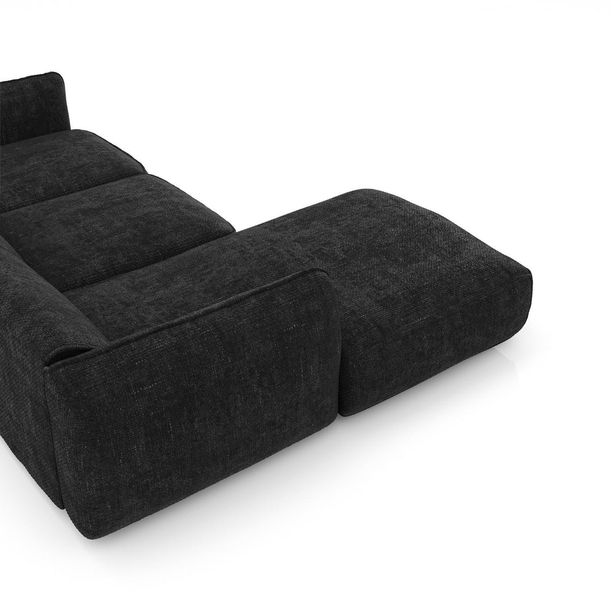 ECKSOFA LINKS Rastervelours Dunkles Anthrazit 272cm - Anthrazit, Textil (165/272cm) - Sia Home