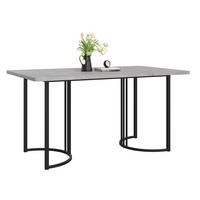 ESSTISCH 140 x 80 cm MDF in Marmoroptik Grau mit Metallgestell - Grau, Metall (140/80/75cm) - Meubliv