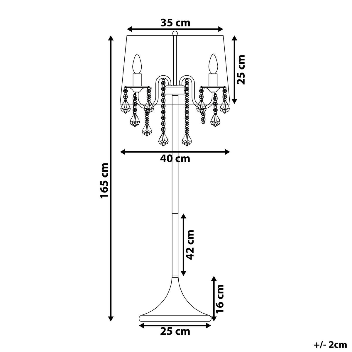 STEHLAMPE Evans 40/40/165 cm - Schwarz, Metall (40/40/165cm) - Beliani