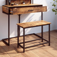 SITZBANK Fyrk Antikholz 60 cm für Schminktisch - Alteiche/Schwarz, Holzwerkstoff (60/45/30cm) - Vicco