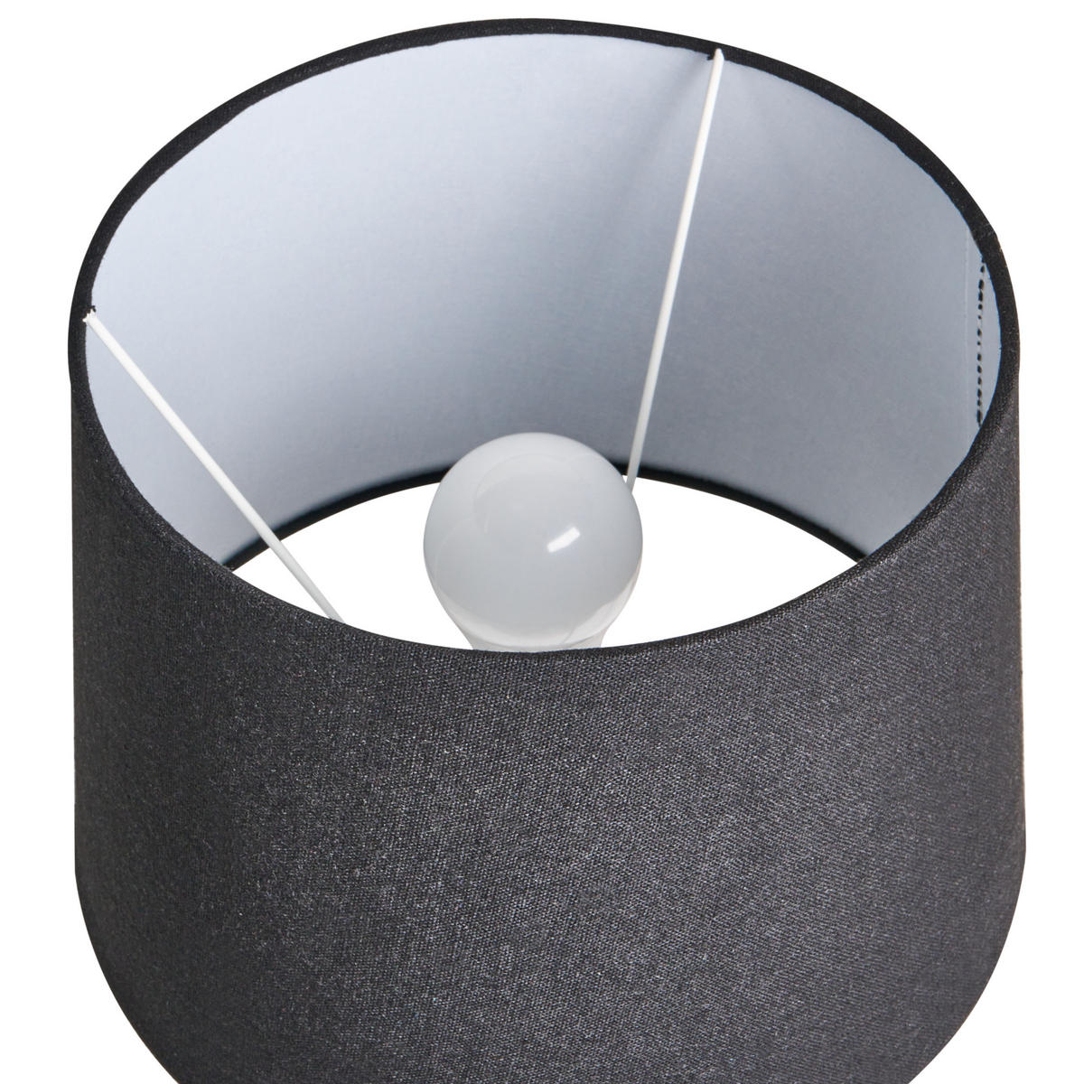 TISCHLAMPE Keramik Grau Montagua - Dunkelgrau/Schwarz, Keramik (28/28/46cm) - Beliani