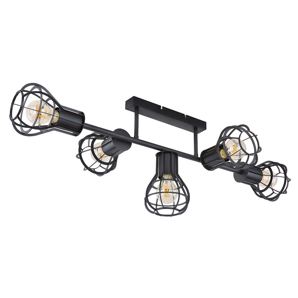 DECKENLEUCHTE Metallgeflecht Schwarz - Schwarz, Metall (90/37/30cm) - Globo Lighting