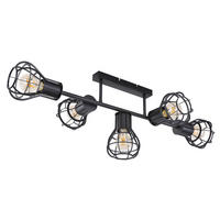DECKENLEUCHTE Metallgeflecht Schwarz - Schwarz, Metall (90/37/30cm) - Globo Lighting