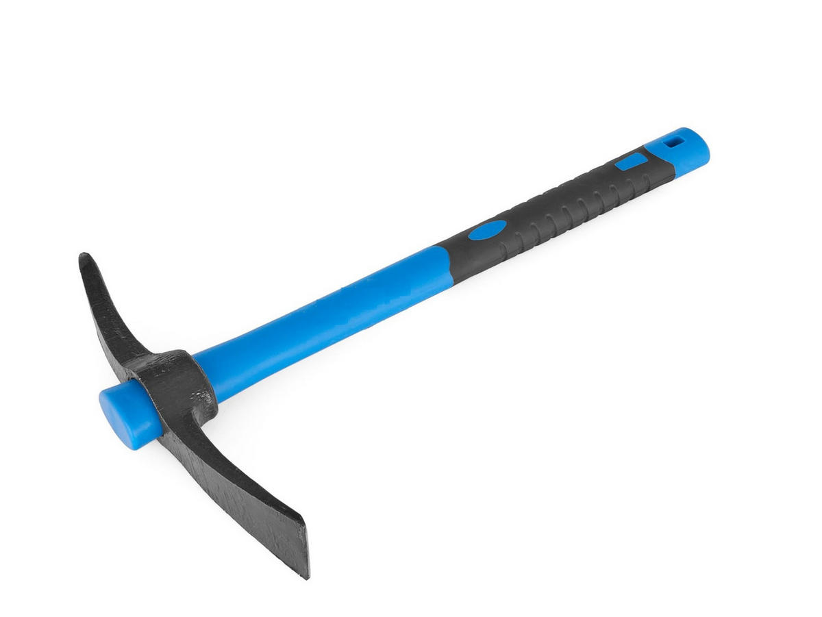MINI KREUZHACKE Fiberglasstiel, Spitz / Querschneide 500g, Spitzhacke - Blau, Metall (10/5/38cm) - TRIZERATOP