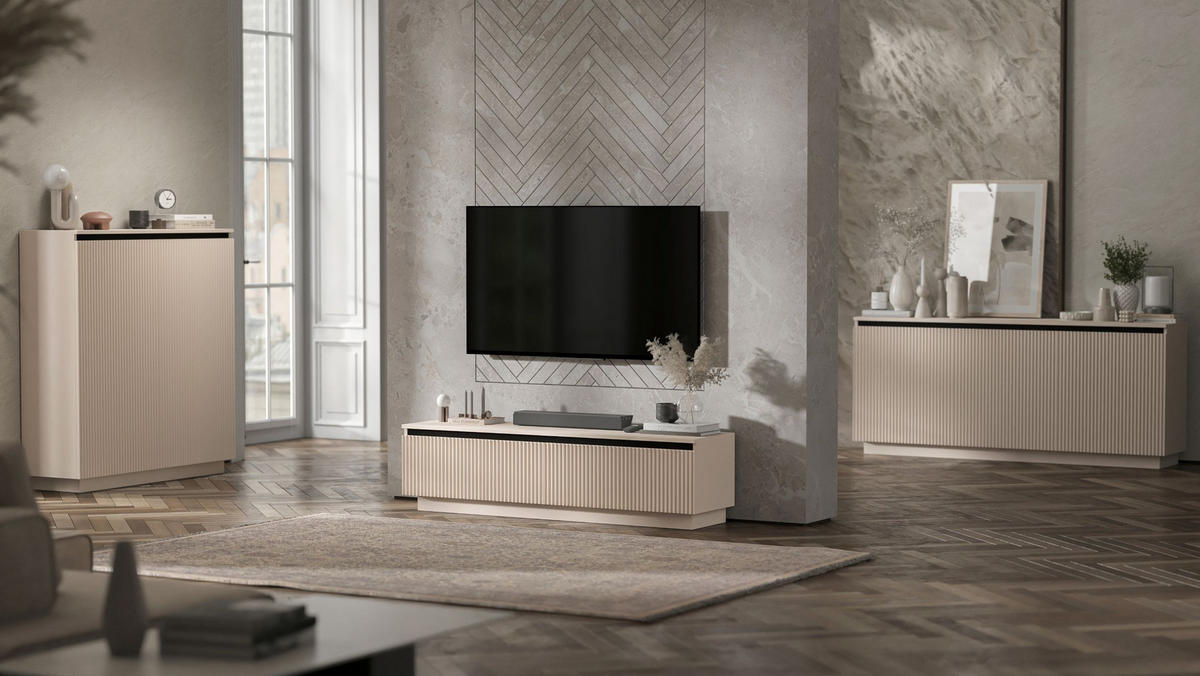 KOMMODE Selene 3D Kachmir Matt Glamour 167 cm - Kaschmir, Holzwerkstoff (166.8/71.4/35cm) - Meble Lindner