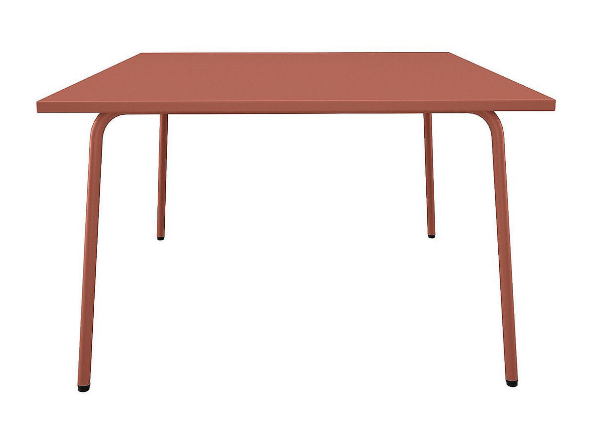 GARTENTISCH quadratisch - L. 120 cm - Metall - Terracotta - MIRMANDE von MYLIA - Braun, Metall (120/120/75cm) - Vente-Unique