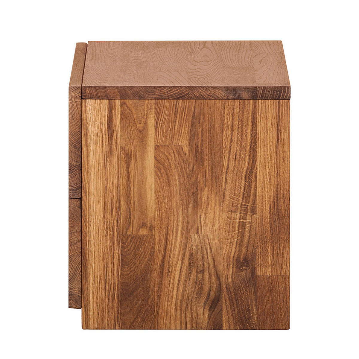 NACHTKOMMODE - Massivholz - Eichefarben, Holz (40/37/33cm) - home24